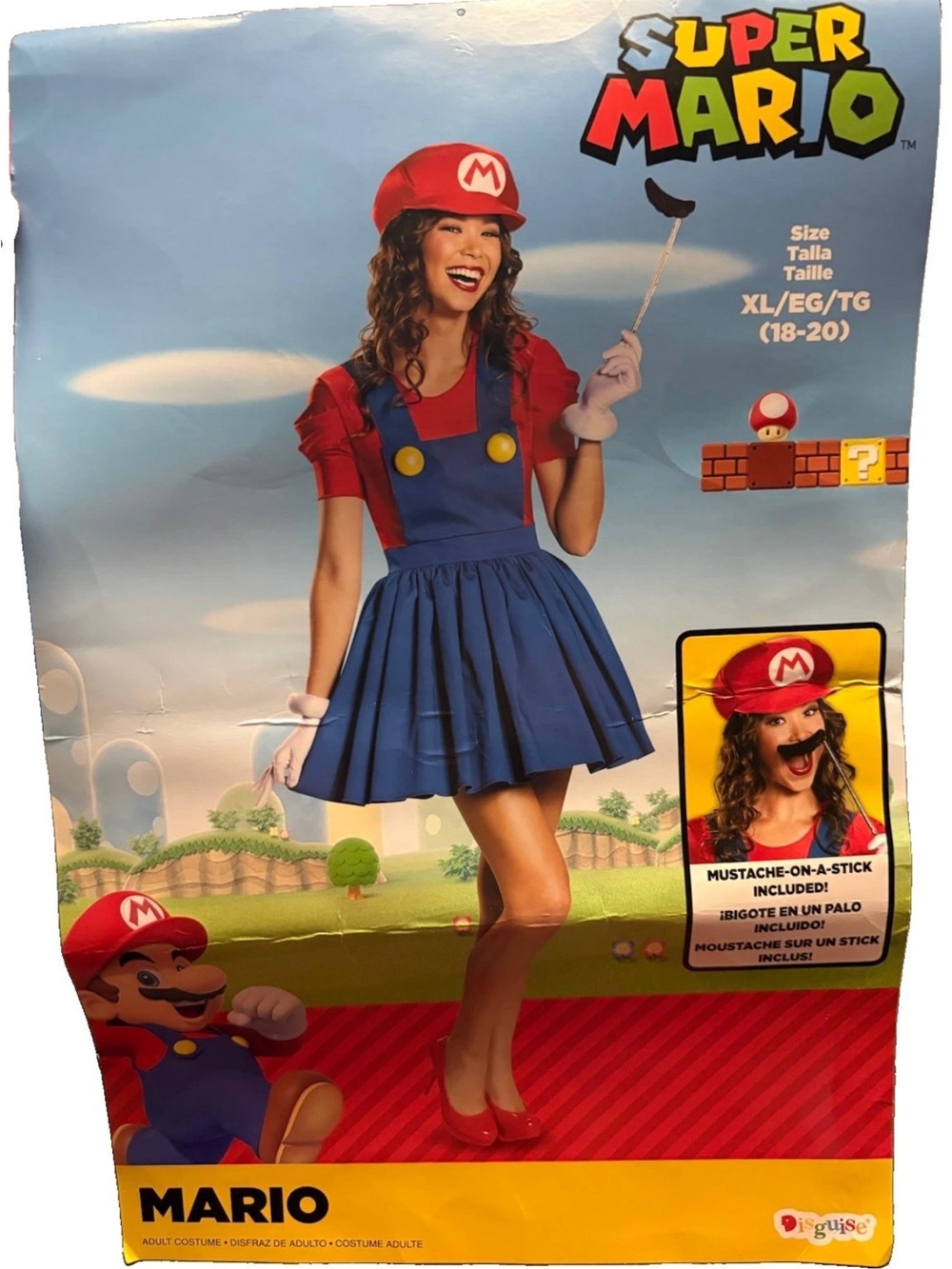 Nintendo Super Mario Bros- Mario Costume Dress X-Large 18-20 Halloween Cosplay